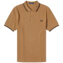 【送料無料】 フレッドペリー メンズ ポロシャツ トップス Fred Perry Twin Tipped Polo Shaded Stone Burnt Tobacco & Black