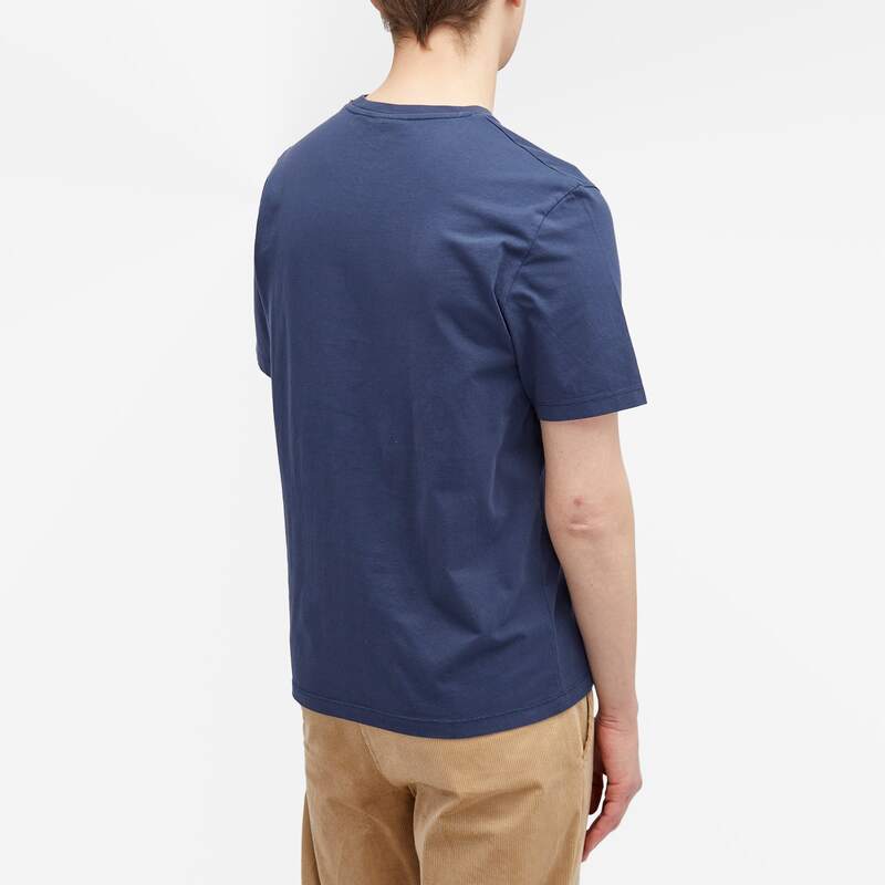 【送料無料】 メゾンキツネ メンズ Tシャツ トップス Maison Kitsune Fox Head Patch Regular T-Shirt Ink Blue