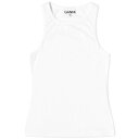 【送料無料】 ガニー レディース タンクトップ トップス Ganni Soft Cotton Rib Tank Top Bright White(4)