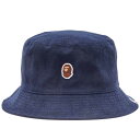 【送料無料】 ア ベイシング エイプ メンズ 帽子 アクセサリー A Bathing Ape Ape Head Corduroy Bucket Hat Navy