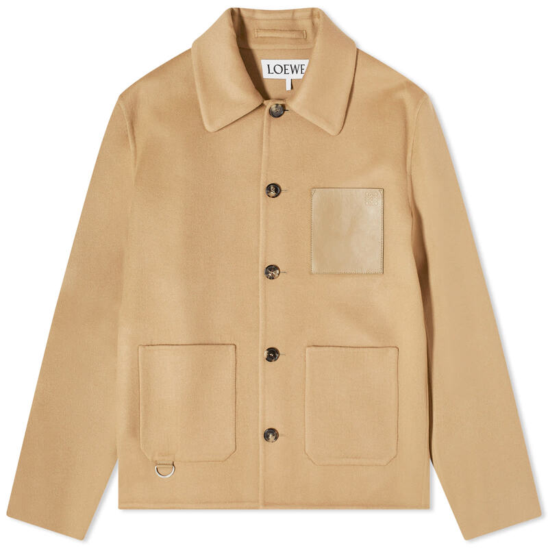 【送料無料】 ロエベ メンズ ジャケット・ブルゾン アウター Loewe Wool Workwear Jacket Camel