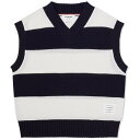 トム・ブラウン 【送料無料】 トムブラウン メンズ ベスト アウター Thom Browne Oversized Rugby Stripe Vest Navy