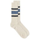 yz Io[ XyT[ Y C A_[EFA Oliver Spencer Polperro Socks Cream & Sky Blue