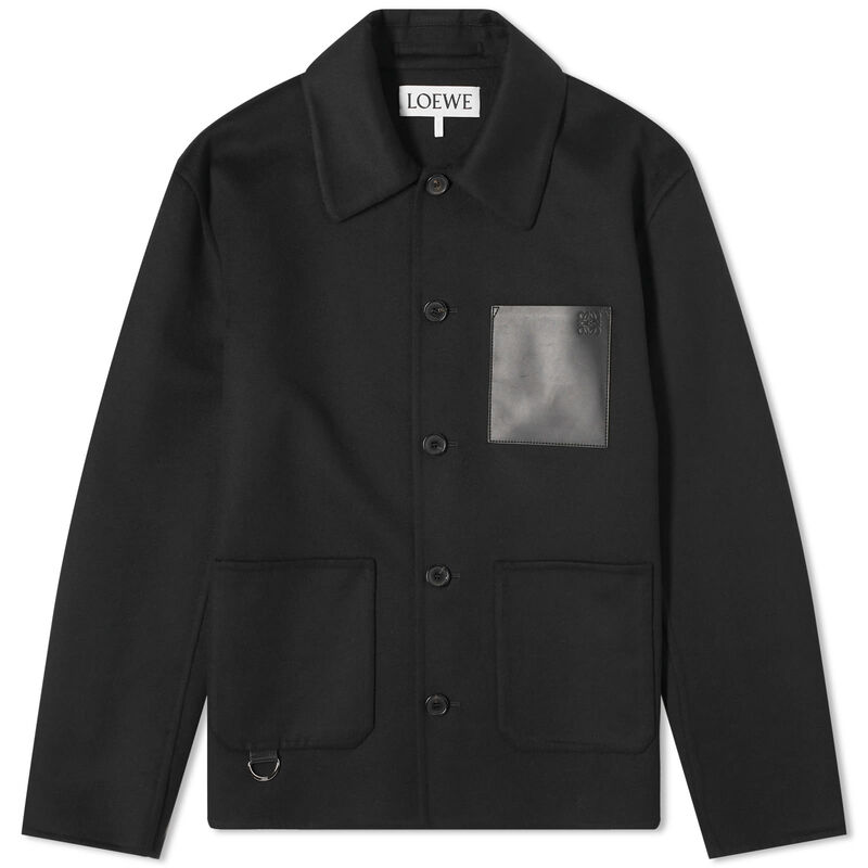 【送料無料】 ロエベ メンズ ジャケット・ブルゾン アウター Loewe Wool Workwear Jacket Black