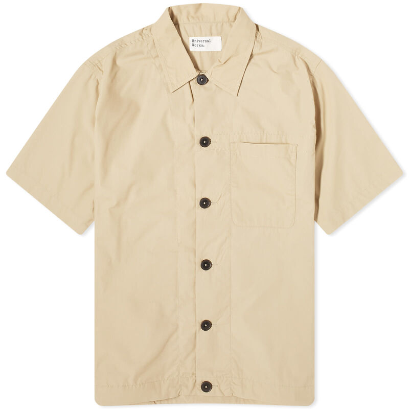 楽天ReVida 楽天市場店【送料無料】 ユニバーサルワークス メンズ シャツ トップス Universal Works Recycled Poly Short Sleeve Shirt Sand