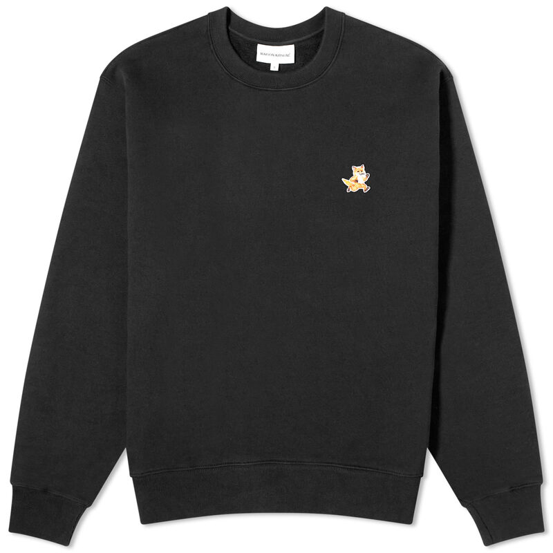 楽天ReVida 楽天市場店【送料無料】 メゾンキツネ メンズ パーカー・スウェット アウター Maison Kitsune Speedy Fox Patch Crew Sweat Black