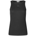 【送料無料】 ガニー レディース タンクトップ トップス Ganni Soft Cotton Rib Tank Top Black