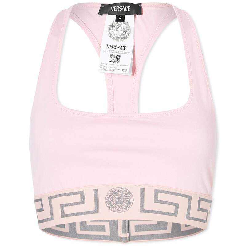 versace 【送料無料】 ヴェルサーチ レディース ブラジャー スポーツブラ アンダーウェア Versace Greca Sports Bralet Pale Pink