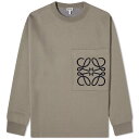 【送料無料】 ロエベ メンズ ニット・セーター アウター Loewe Anagram Pocket Crew Neck Jumper Light Grey & Navy Blue