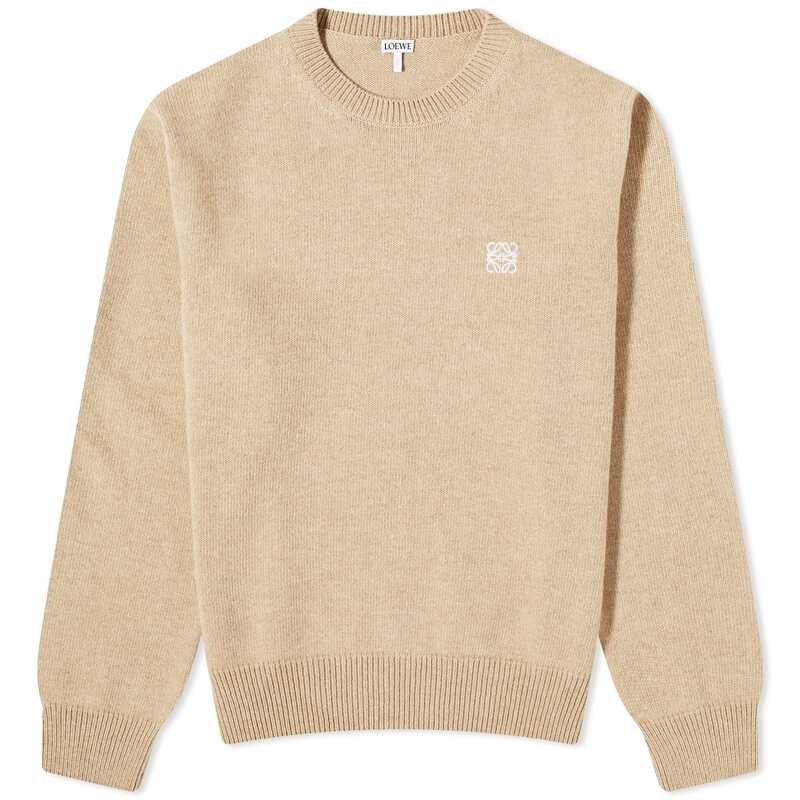 【送料無料】 ロエベ メンズ ニット・セーター アウター Loewe Anagram Crew Neck Jumper Beige Melange