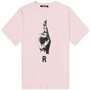 【送料無料】 ラフ・シモンズ メンズ Tシャツ トップス Raf Simons Oversized Hand Sign Print T-Shirt Light Pink