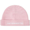 【送料無料】 ヴェトモン レディース 帽子 ニットキャップ アクセサリー VETEMENTS Logo Beanie Hat Baby Pink