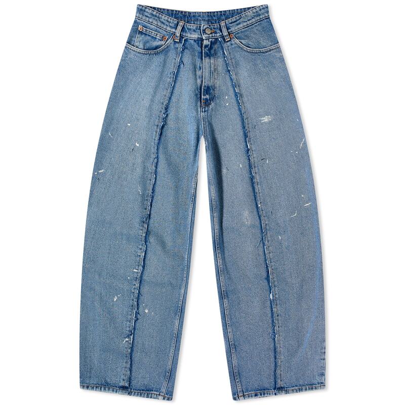 【送料無料】 マルタンマルジェラ レディース デニムパンツ ジーンズ ボトムス MM6 Maison Margiela Pleat Jeans Light Blue