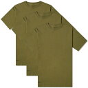 【送料無料】 ダブルタップス メンズ Tシャツ トップス WTAPS Skivvies 3-Pack T-Shirt Olive Drab