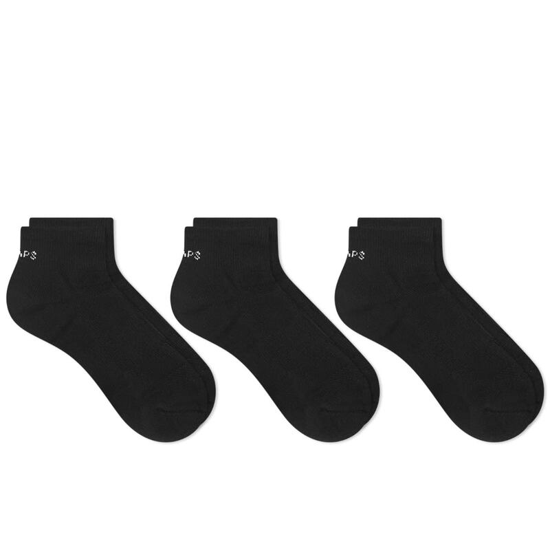 【送料無料】 ダブルタップス メンズ 靴下 アンダーウェア WTAPS Skivvies 04 3-Pack Half Sock Black