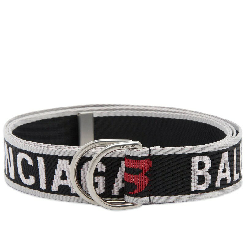 バレンシアガ 【送料無料】 バレンシアガ メンズ ベルト アクセサリー Balenciaga D-Ring Webbing Belt Bal Grey & Carmin Red