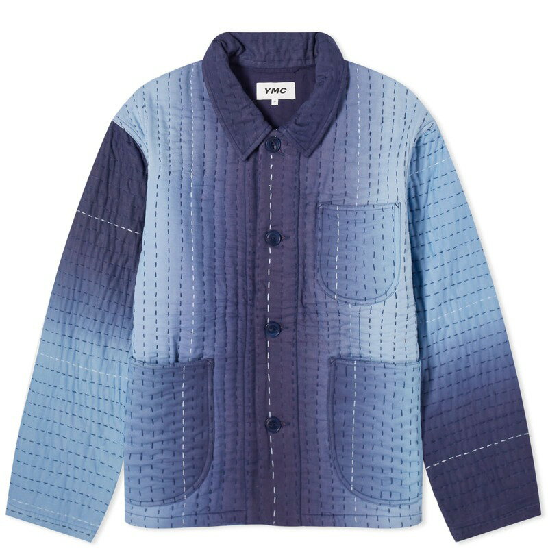 【送料無料】 ワイエムシー メンズ ジャケット・ブルゾン アウター YMC Kantha Quilted Labour Chore Jacket Blue