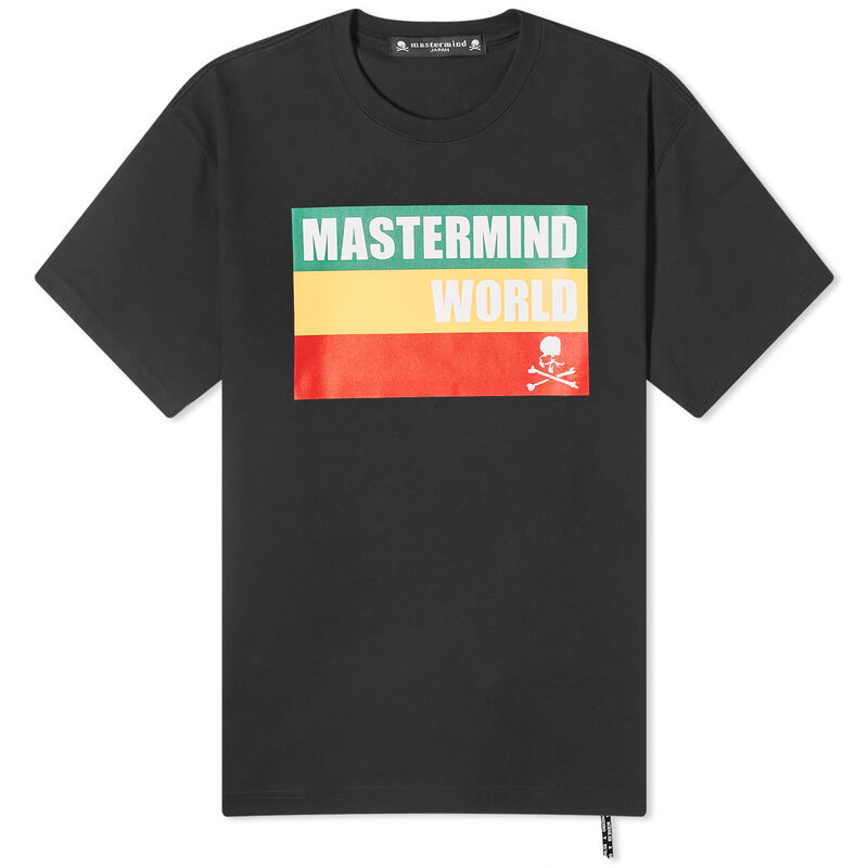 【送料無料】 マスターマインド メンズ Tシャツ トップス MASTERMIND WORLD Rasta Print T-Shirt Black