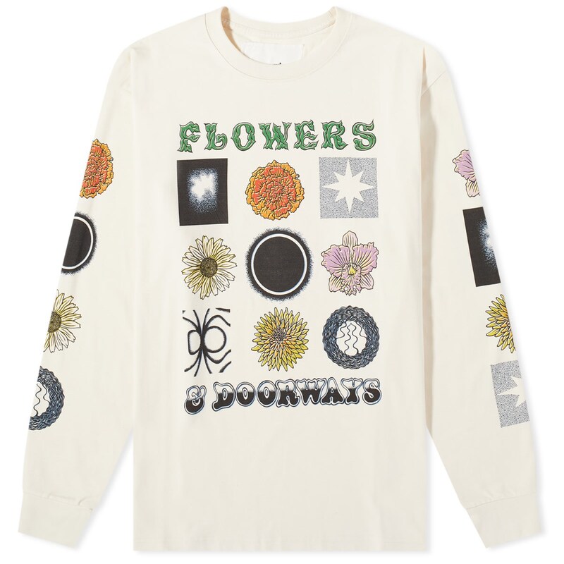 【送料無料】 ストーリーエムエフジー メンズ Tシャツ トップス Story mfg. Flowers & Doorways Grateful Long Sleeve T-Shirt Flowers & Doorways