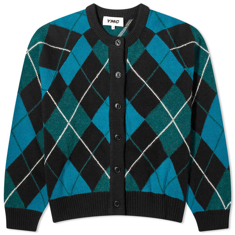  ワイエムシー レディース ニット・セーター カーディガン アウター YMC Atomic Argyle Cardigan Black Multi