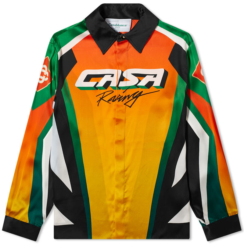 【送料無料】 カサブランカ レディース シャツ トップス Casablanca Casa Moto Sport Silk Long Sleeve Shirt Casa Moto Sport