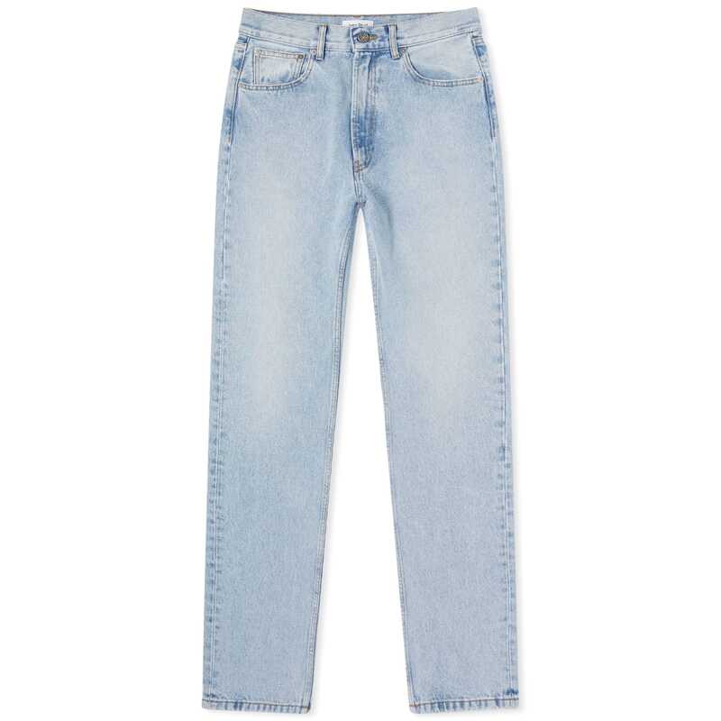 【送料無料】 ジャンポール ゴルチエ レディース デニムパンツ ボトムス Jean Paul Gaultier Logo Straight Leg Jeans Light Blue & White