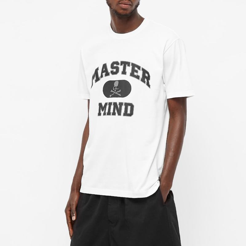 マスターマインド メンズ Tシャツ トップス MASTERMIND JAPAN College Tee White