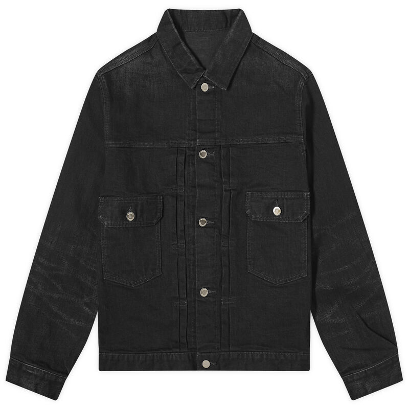 【送料無料】 ユニフォームエクスペリメント メンズ ジャケット ブルゾン アウター Uniform Experiment Damaged Denim Trucker Jacket Black