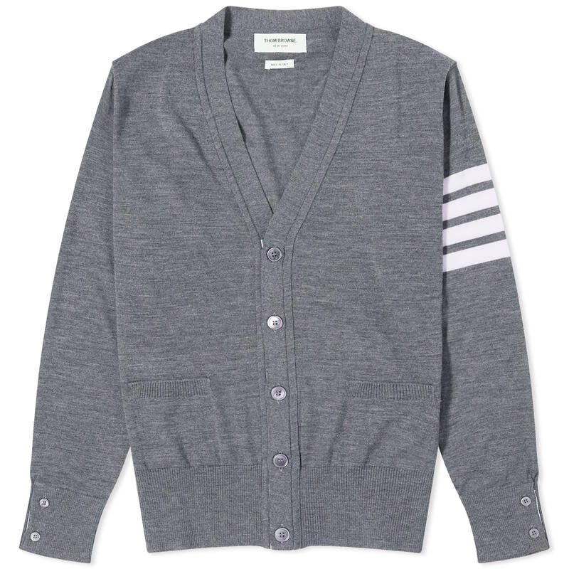 【送料無料】 トムブラウン メンズ ニット・セーター カーディガン アウター Thom Browne Classic Merino Cardigan Medium Greyのサムネイル