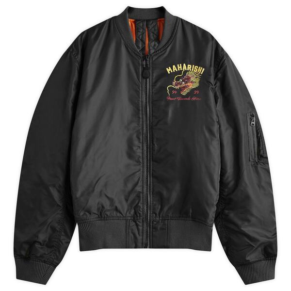 【送料無料】 マハリシ メンズ ジャケット・ブルゾン アウター Maharishi Tour Dragon Map MA1 Jacket Black