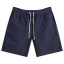 【送料無料】 ユニバーサルワークス メンズ ハーフパンツ・ショーツ ボトムス Universal Works Linen Slub Beach Shorts Navy(4)