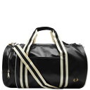 【送料無料】 フレッドペリー メンズ ボストンバッグ バッグ Fred Perry Classic Barrel Bag Black & Ecru