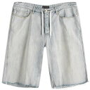 【送料無料】 バレンシアガ メンズ ハーフパンツ・ショーツ ボトムス Balenciaga Loose Denim Shorts Bleached Ring
