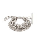 【送料無料】 アレキサンダー・マックイーン メンズ ブレスレット・バングル・アンクレット アクセサリー Alexander McQueen Sling Bracelet Silver(4)