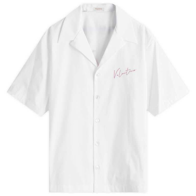 【送料無料】 ヴァレンティノ メンズ シャツ トップス Valentino V Logo Vacation Shirt Bianco
