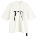 【送料無料】 リックオウエンス レディース Tシャツ トップス Rick Owens DRKSHDW Print T-shirt Milk Black