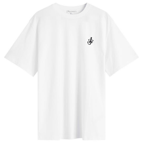 【送料無料】 J.W.アンダーソン メンズ Tシャツ トップス JW Anderson Jersey Anchor Embroidery T-Shirt White