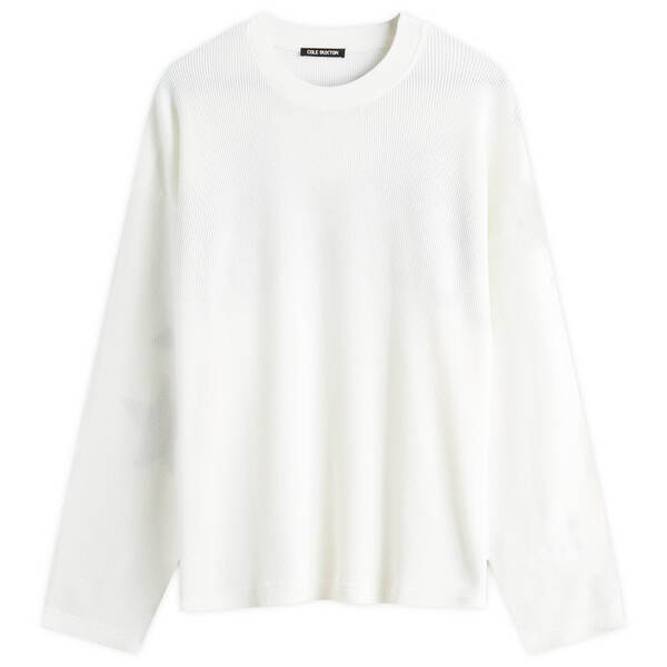 【送料無料】 コール バクストン メンズ Tシャツ トップス Cole Buxton Waffle Painted Stars Long Sleeve T-Shirt Vintage White