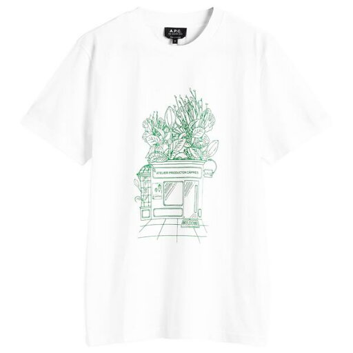 【送料無料】 アーペーセー メンズ Tシャツ トップス A.P.C. Magasin Store Graphic T-Shirt White 【送料無料】 アーペーセー メンズ Tシャツ トップス A.P.C. Magasin Store Graphic T-Shirt White