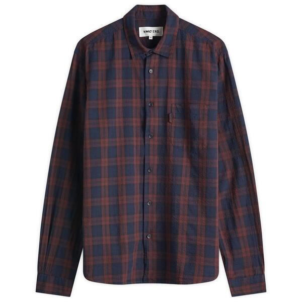 ワイエムシー メンズ トップス シャツ END. x YMCurtishirt Shadow Plaid Plum & Black Plaid ブラック