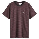 【送料無料】 オベイ メンズ Tシャツ トップス Obey Relocated Stripe T-Shirt Black Multi