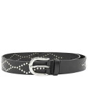 【送料無料】 イザベルマランエトワール レディース ベルト アクセサリー Isabel Marant Etoile Liliana Studded Belt Black & Silver(4)