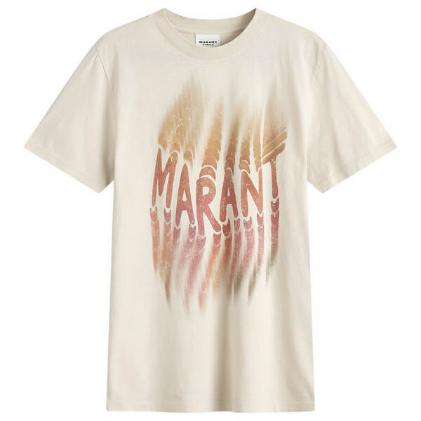 【送料無料】 イザベルマランエトワール レディース Tシャツ トップス Isabel Marant Etoile Zoeline Spray Logo T-Shirt Ecru