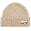 【送料無料】 ガニー レディース 帽子 アクセサリー GANNI Light Structured Rib Knit Beanie Brazilian Sand