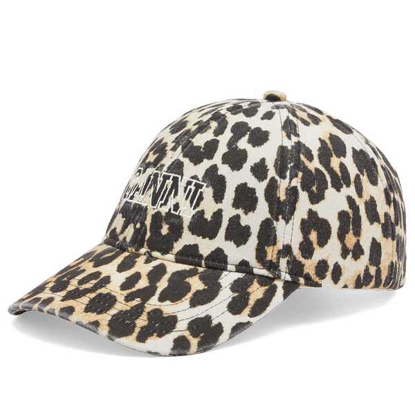 【送料無料】 ガニー レディース 帽子 アクセサリー GANNI Leopard Logo Cap Leopard