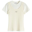 【送料無料】 アクネ ストゥディオズ レディース Tシャツ トップス Acne Studios Ecleo Double Layer T-Shirt Off W...