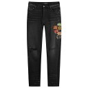 【送料無料】 アミリ メンズ デニムパンツ ボトムス AMIRI Vintage Patch Skinny Jeans Aged Black