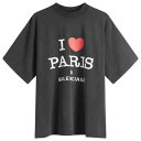 【送料無料】 バレンシアガ メンズ Tシャツ トップス Balenciaga I Heart Paris Medium Fit Faded Wash T-Shi...