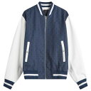 【送料無料】 ジバンシー メンズ ジャケット・ブルゾン アウター Givenchy Mixed Material Varsity Jacket Navy & W...