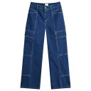 【送料無料】 クローズド レディース デニムパンツ ボトムス Closed Cali-x Wide Leg Cargo Jeans Mid Blue